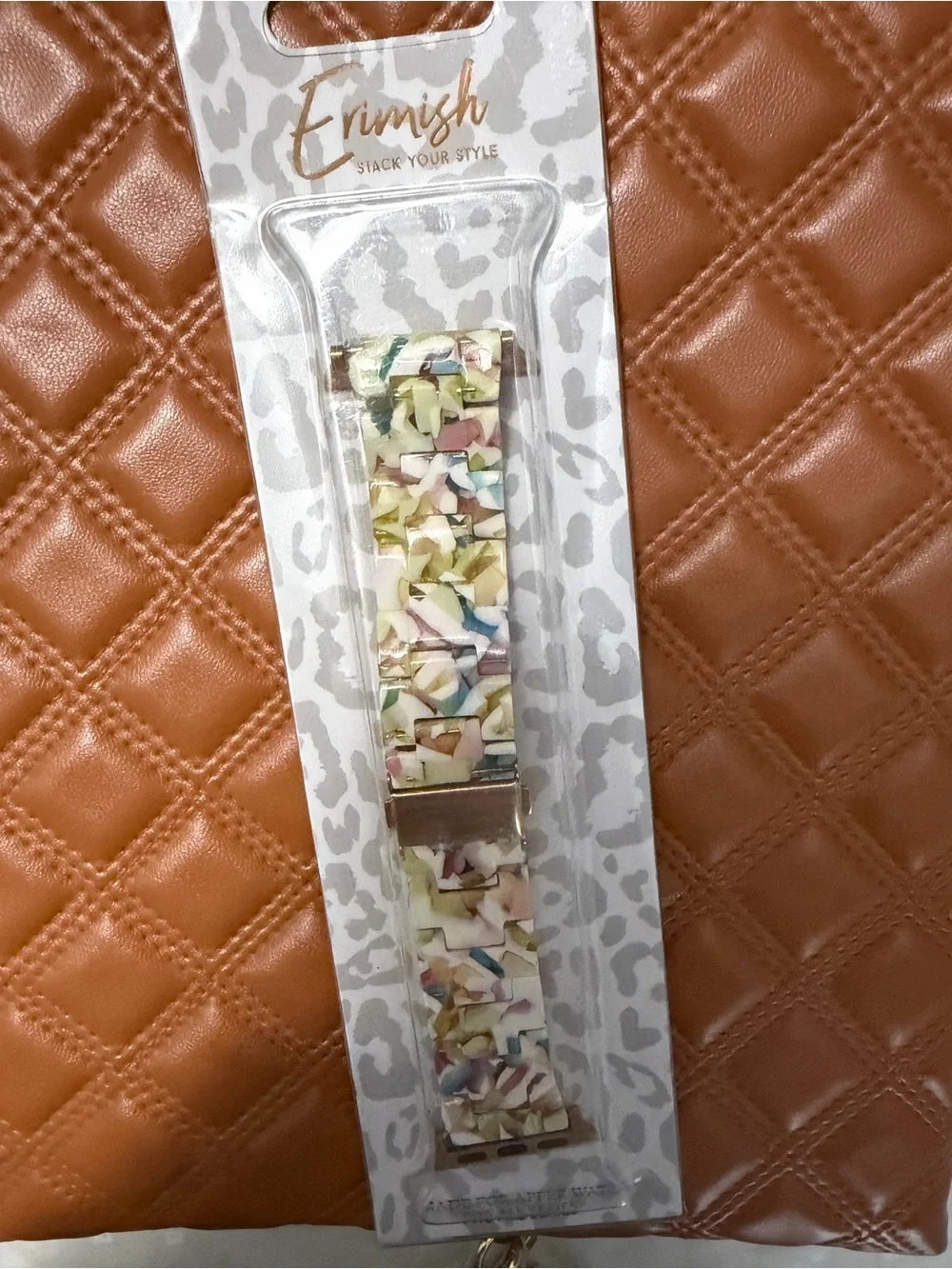 Erimish Multicolor Watch Band with Gold Hardware - Candy Crush Marble
